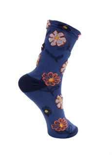 BLACK COLOUR STRØMPER, BCROSIE FLOWER SOCK, NAVY